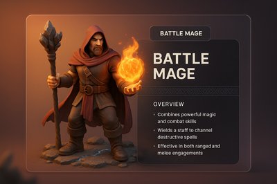 Dynamic Battle Mage Design with Transparent Overlay