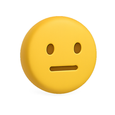 3D Yellow Neutral Face Emoji Icon