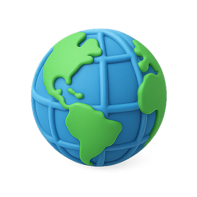 3D Rendered Globe with Vibrant Colors