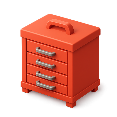 Stylish 3D Tool Chest Icon with Drawers