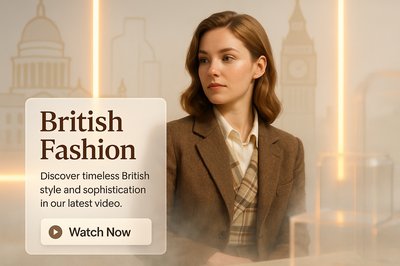 Elegant Promotional Graphic for British Fashion Video