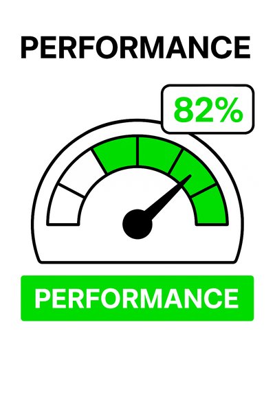 Performance Gauge Graphic Indicating Metrics
