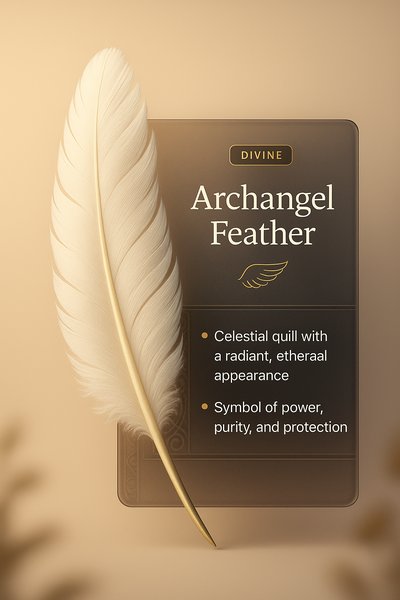 Elegant Archangel Feather with Informative Overlay