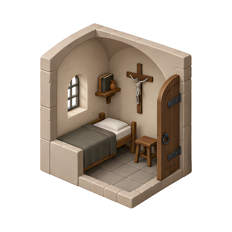 simple convent cell interior