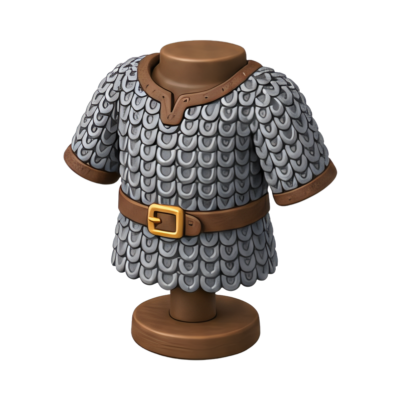 medieval chainmail hauberk display