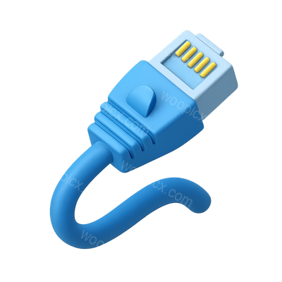 3D Isometric Ethernet Cable Icon with Plug