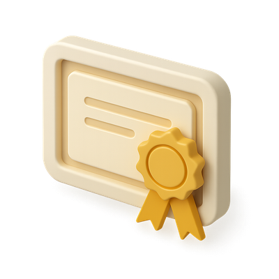 Stylish 3D Award Icon with Ribbon in Isometric View