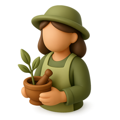 3D Herbalist Icon Featuring Plant Healer
