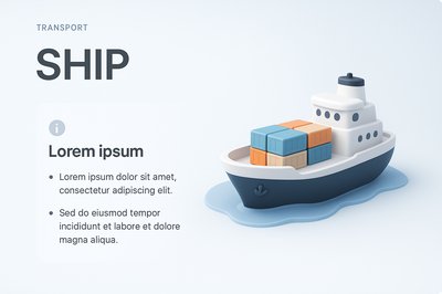 Stylish 3D Ship Illustration for Transport Themes