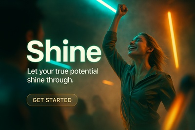 Dynamic Neon Carousel Design for Shine Promotion