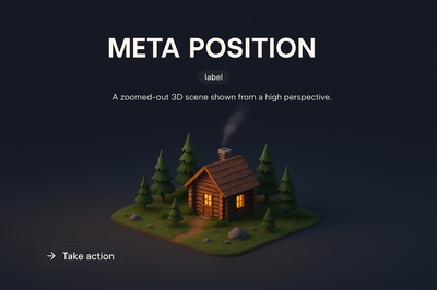 3D Perspective Scene with Cozy Cabin and Forest