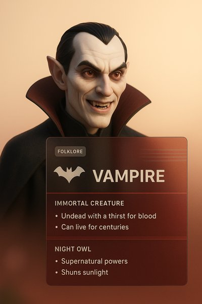 3D Illustration of a Vampire with Informative Overlay