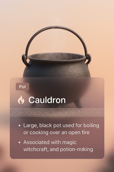 Mystical Cauldron with Integrated Design Elements