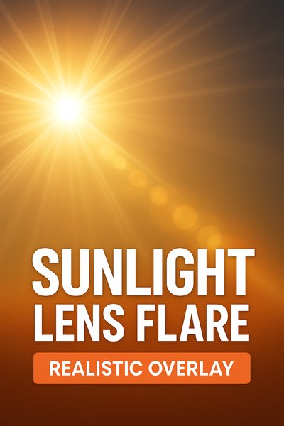 Realistic Sunlight Lens Flare Overlay Graphic