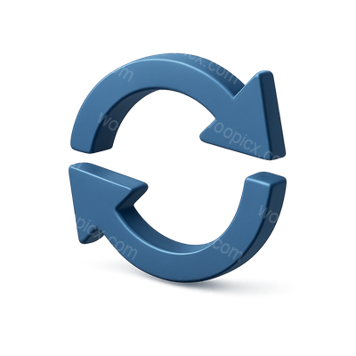 Sleek 3D Feedback Loop Icon with Isometric Design
