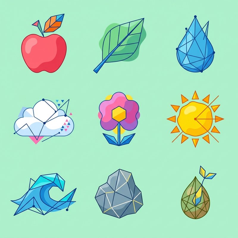 abstract blob versus geometric shapes
