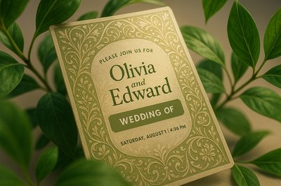 Elegant Wedding Invitation Card with Floral Design