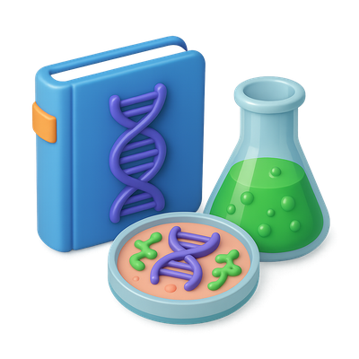 Colorful 3D Lab Icon Representing Synthetic Biology