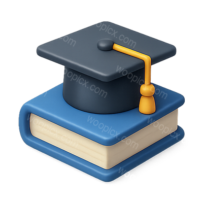 Graduation Cap on a Book Emoji Icon