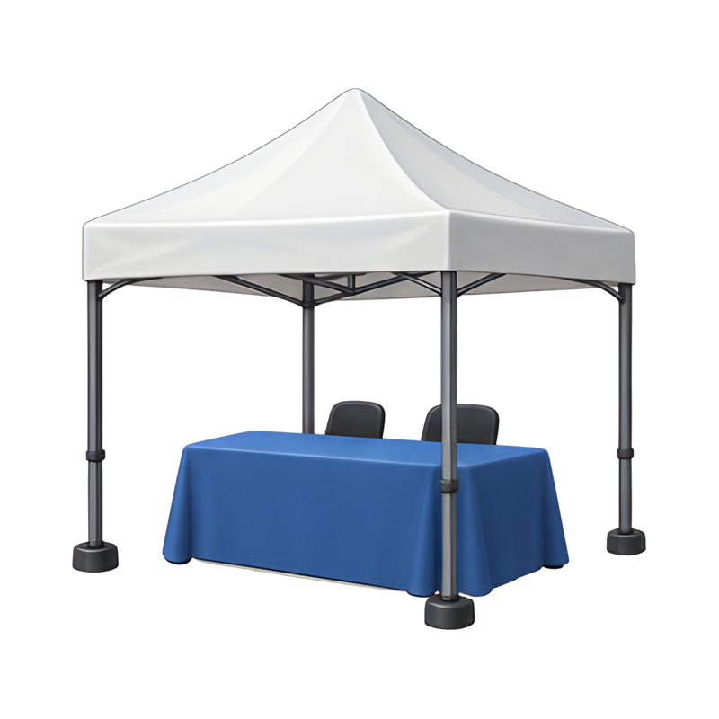 outdoor expo pop-up tent setup