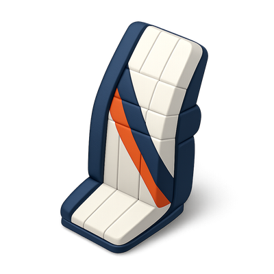 Stylish 3D Icon of a Modern Car Seat Design