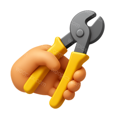 3D Cable Cutter Icon in Hand with Isometric Design