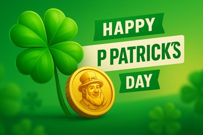 Festive St. Patrick's Day Graphic with Leprechaun and Clover