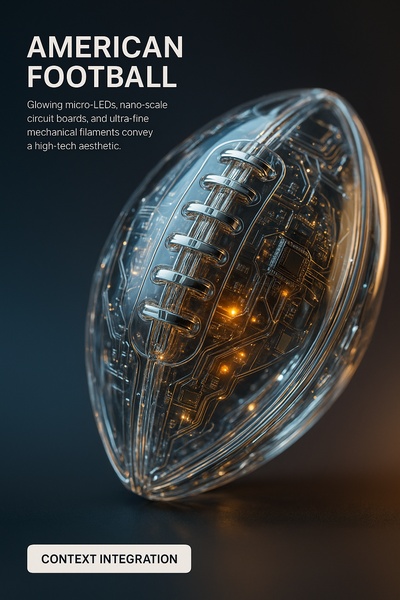 Hyperrealistic American Football with LED and Tech Aesthetics