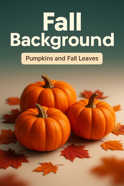 Vibrant Fall Background with Pumpkins and Leaves