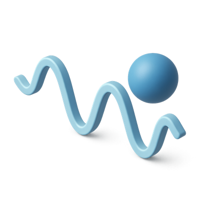 3D Wave-Particle Duality Icon with Isometric Design