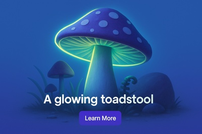 Radiant Toadstool with Fluorescent Glow in Shadowy Scene