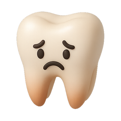 Sad Cartoon Tooth Emoji Representing Dental Concerns