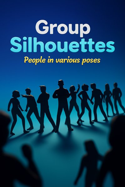 Dynamic Group of Silhouettes in Various Poses
