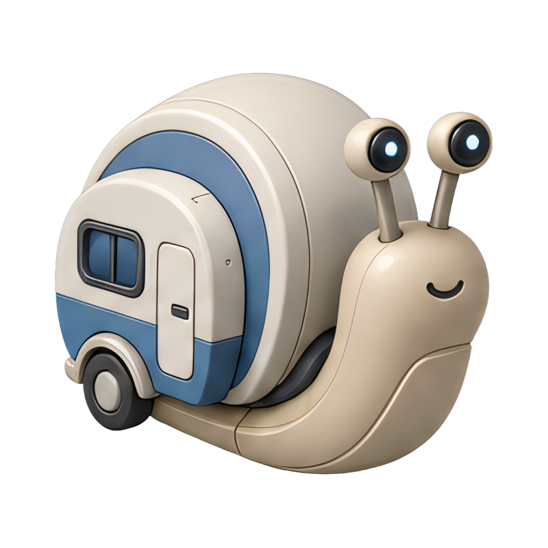 adorable robot snail camper
