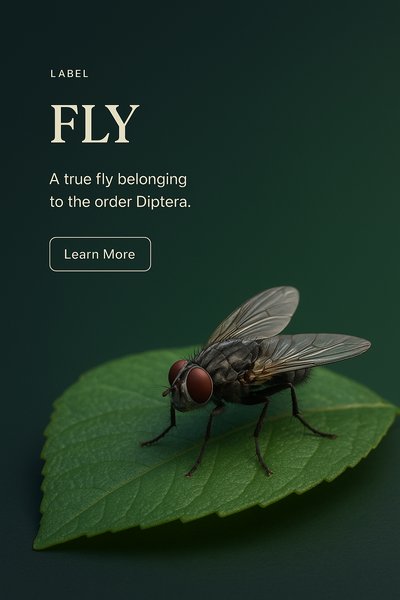 Realistic 3D Scene of a Fly on a Leaf in Dark Background