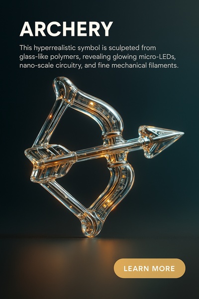Hyperrealistic Archery Symbol with LED Elements