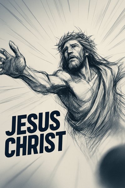 Dynamic Illustration of Jesus Christ with Engaging Design Elements