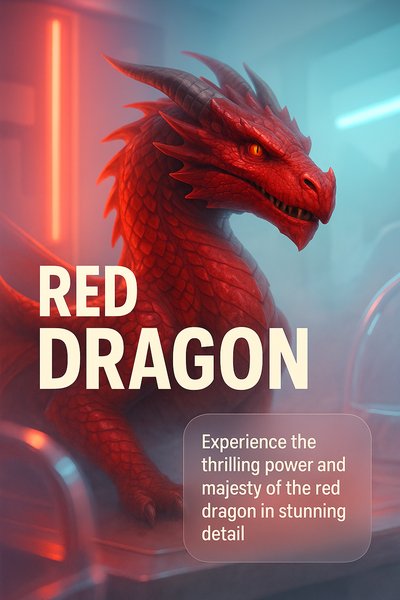Fantasy Artwork Featuring a Majestic Red Dragon