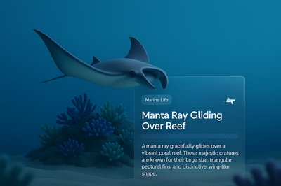 Manta Ray Gliding Over Vibrant Coral Reef