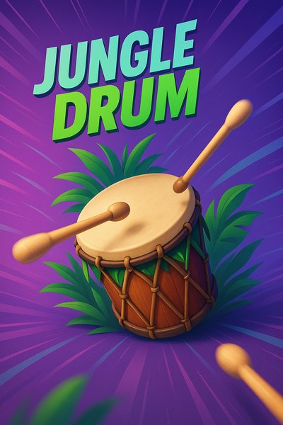 Dynamic Jungle Drum Illustration with Vibrant Colors