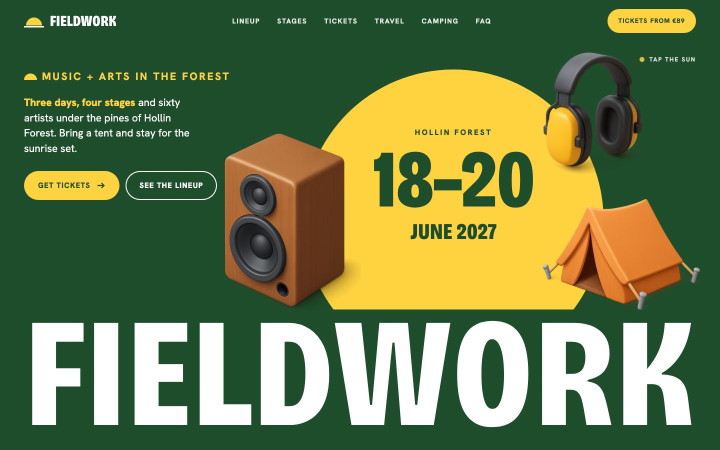 Fieldwork — landing page template preview