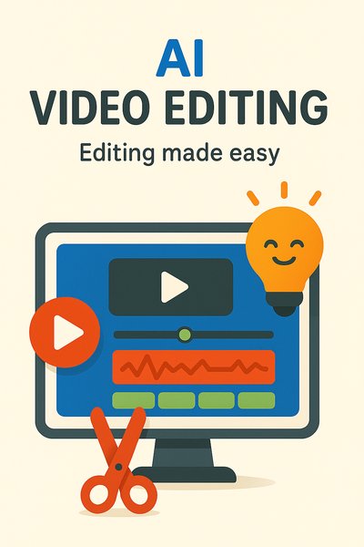 Playful Illustration of AI Video Editing Process