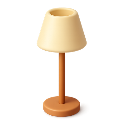 Stylish 3D Floor Lamp Icon with Isometric Design