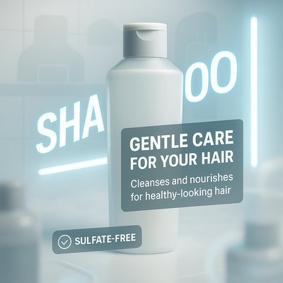 Sulfate-Free Shampoo Product Showcase with Modern Design