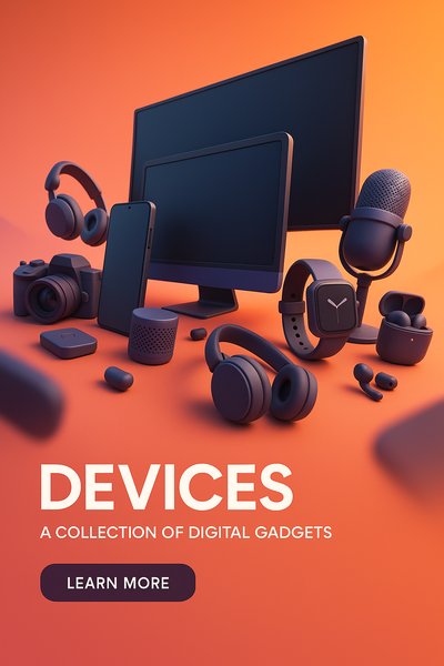 Digital Gadgets Collection Display with Modern Devices