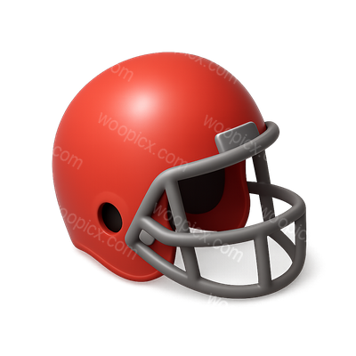 3D Red Football Helmet Icon for Sports Themes