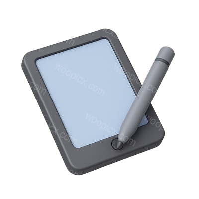 3D Tablet Icon with Stylus in Isometric View
