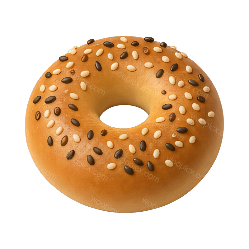 freshly baked bagel with seeds