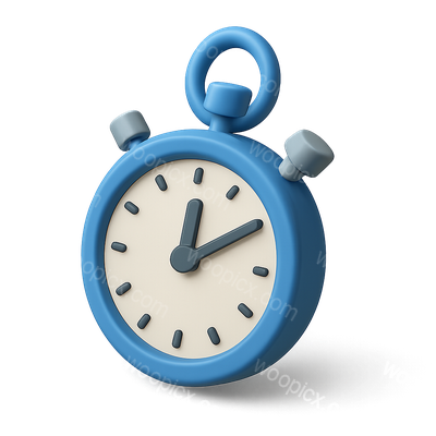 Stylish 3D Stopwatch Icon with Isometric View