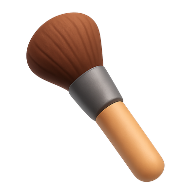 Stylish 3D Makeup Brush Icon in Isometric View